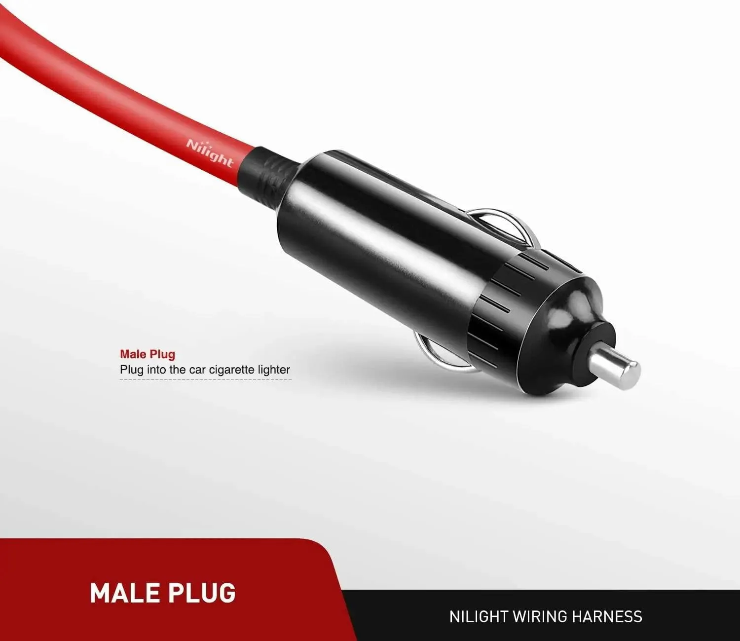 14FT Cigarette Lighter Socket Extension Cord Cable 12V/24V (Red)