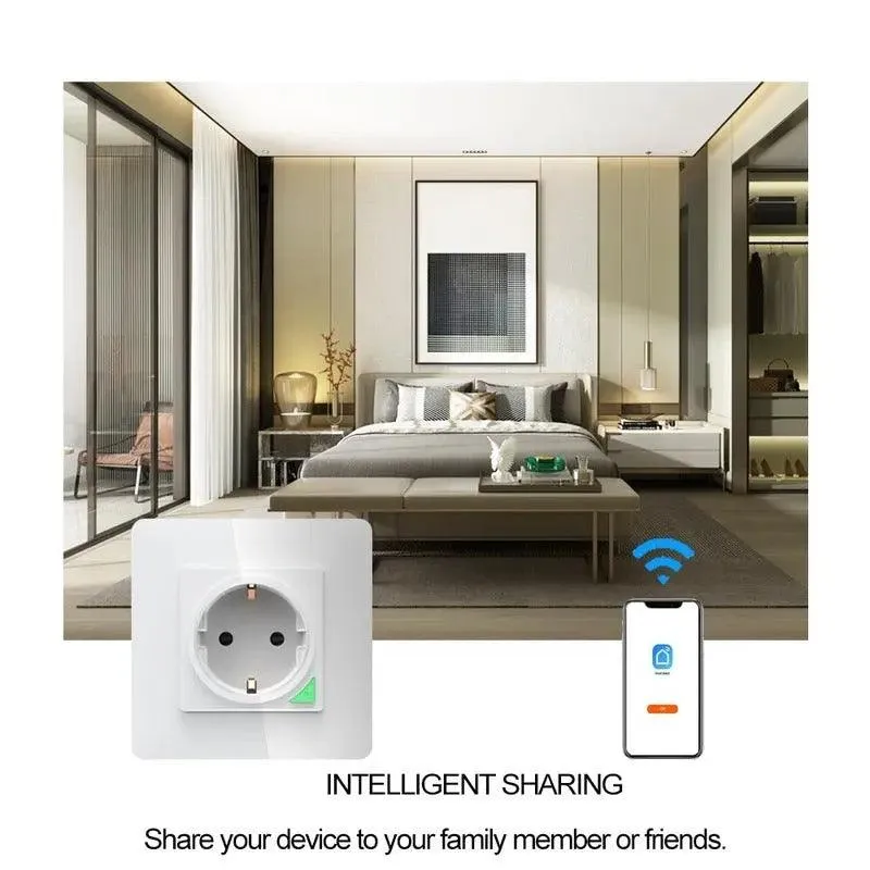 16A EU UK Universal WiFi Smart Wall Power Socket/ Remote Control