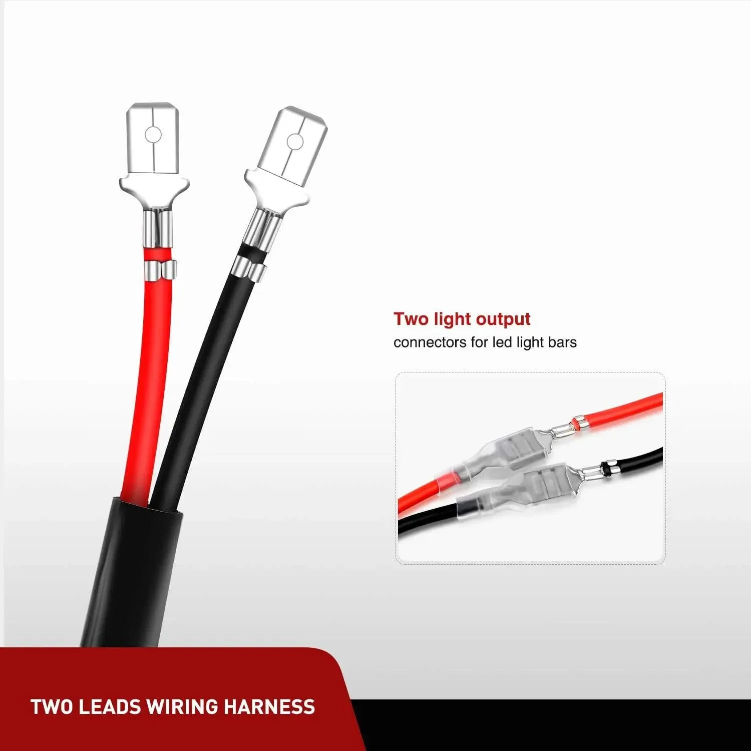 2PCS 16AWG 3FT Wire Extension Kit For LED Light Bar/Led Pods/LED Work Light