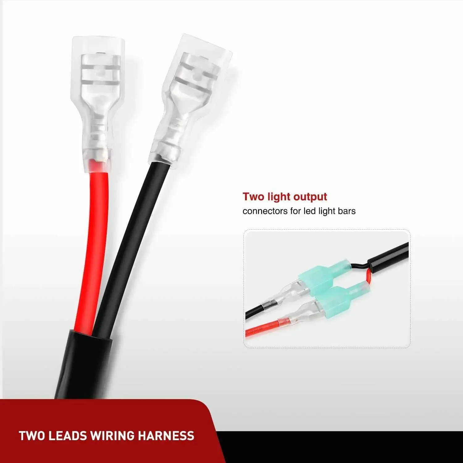 2PCS 16AWG 3FT Wire Extension Kit For LED Light Bar/Led Pods/LED Work Light