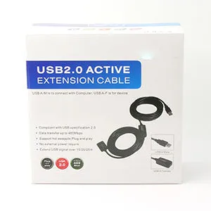 30Ft USB2.0 Active Extension/Repeater A-Male/B-Male