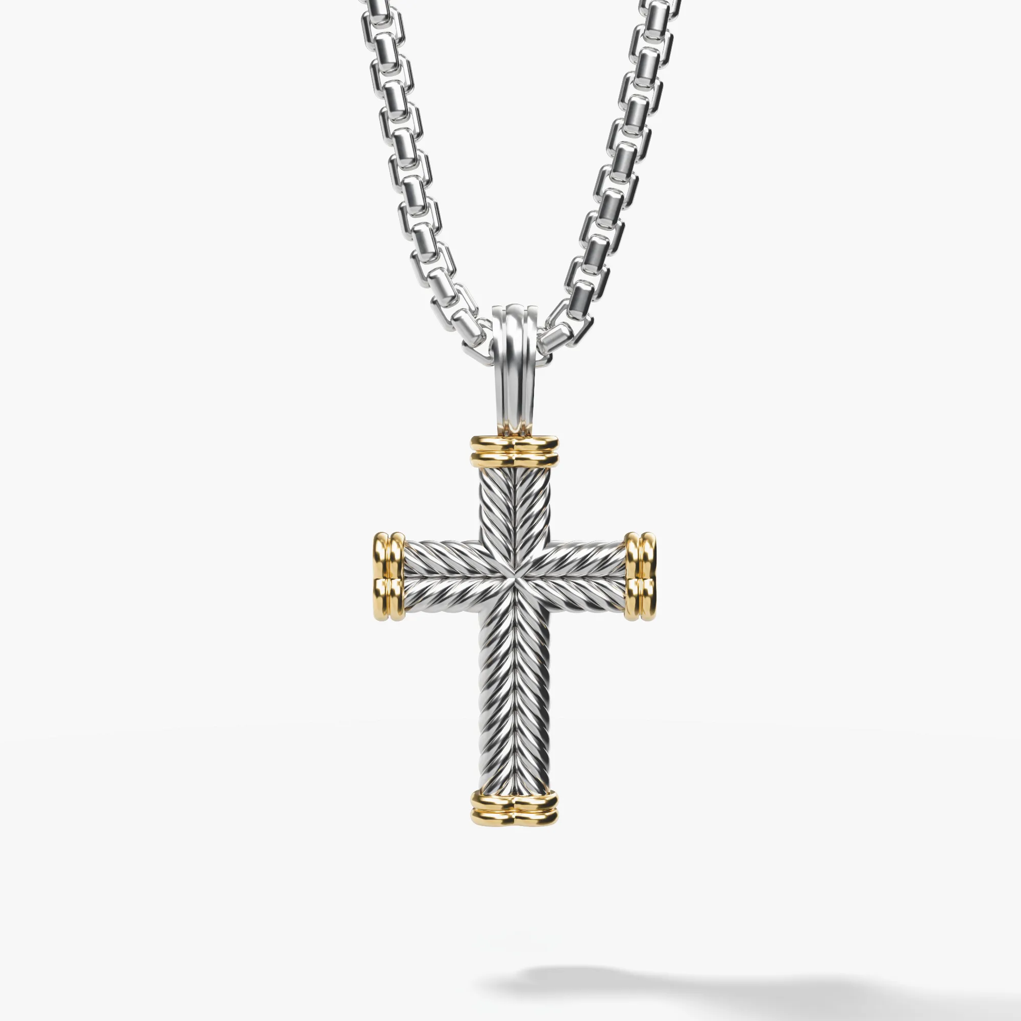 32.6MM CHEVRON CROSS ENHANCER SIL/18K