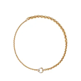 50/50 Chain Necklace with Diamond Enhancer Clasp