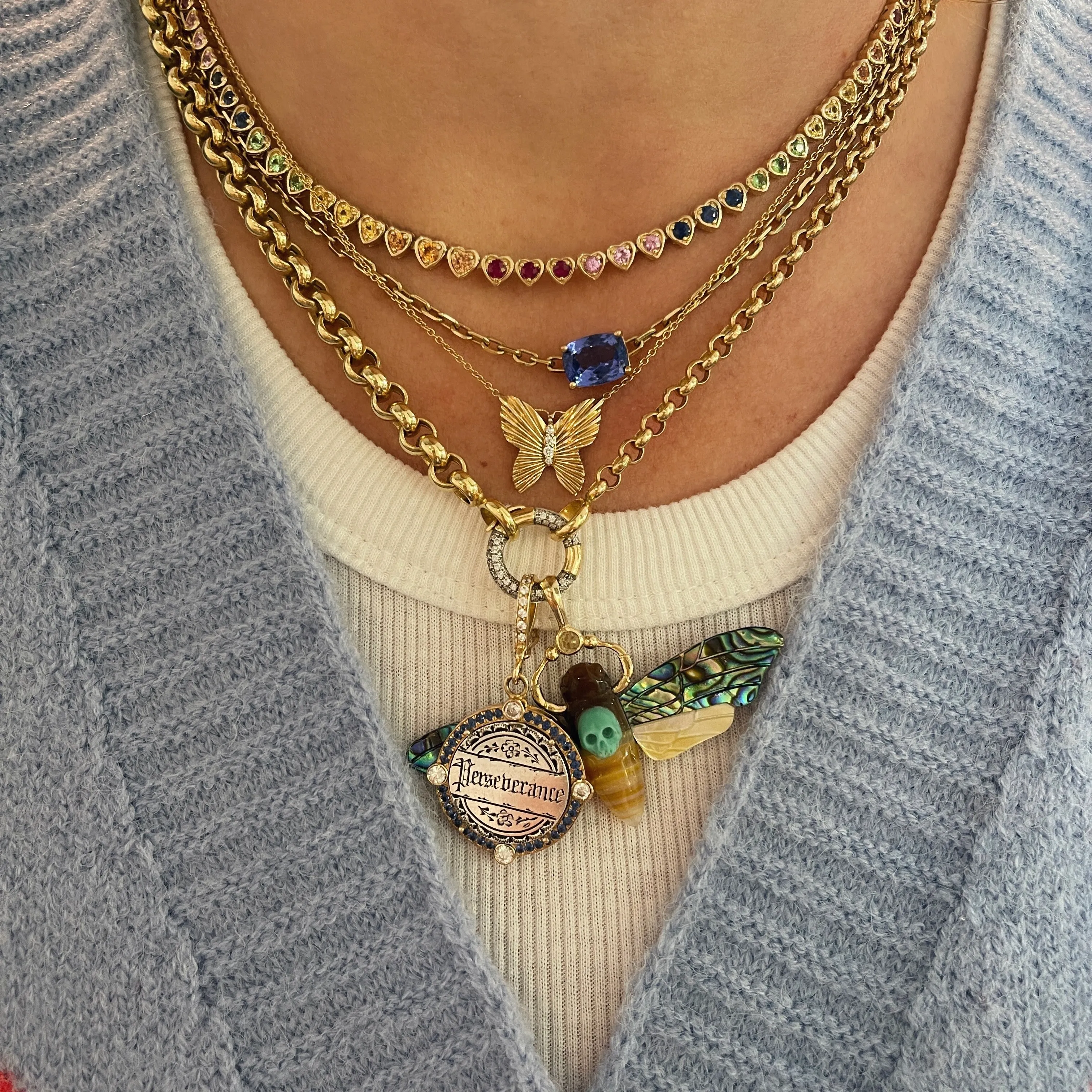 50/50 Chain Necklace with Diamond Enhancer Clasp
