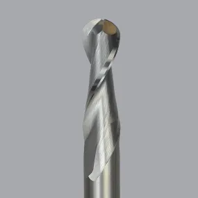 52-280BL, 0.25" Dia, 1" LOC, 0.25" Shank Dia, 4" OAL, 2 Flute Upcut Ballnose Router Bit