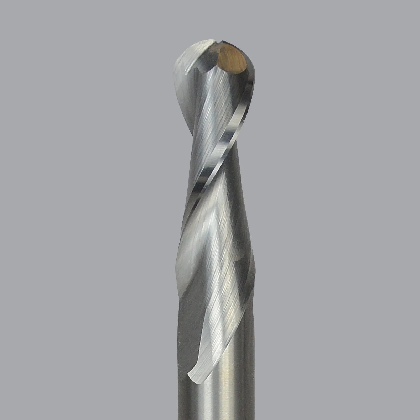 52-280BL, 0.25" Dia, 1" LOC, 0.25" Shank Dia, 4" OAL, 2 Flute Upcut Ballnose Router Bit