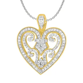 9ct Dazzling Yellow Gold 1/2 Carat Diamond Heart Enhancer