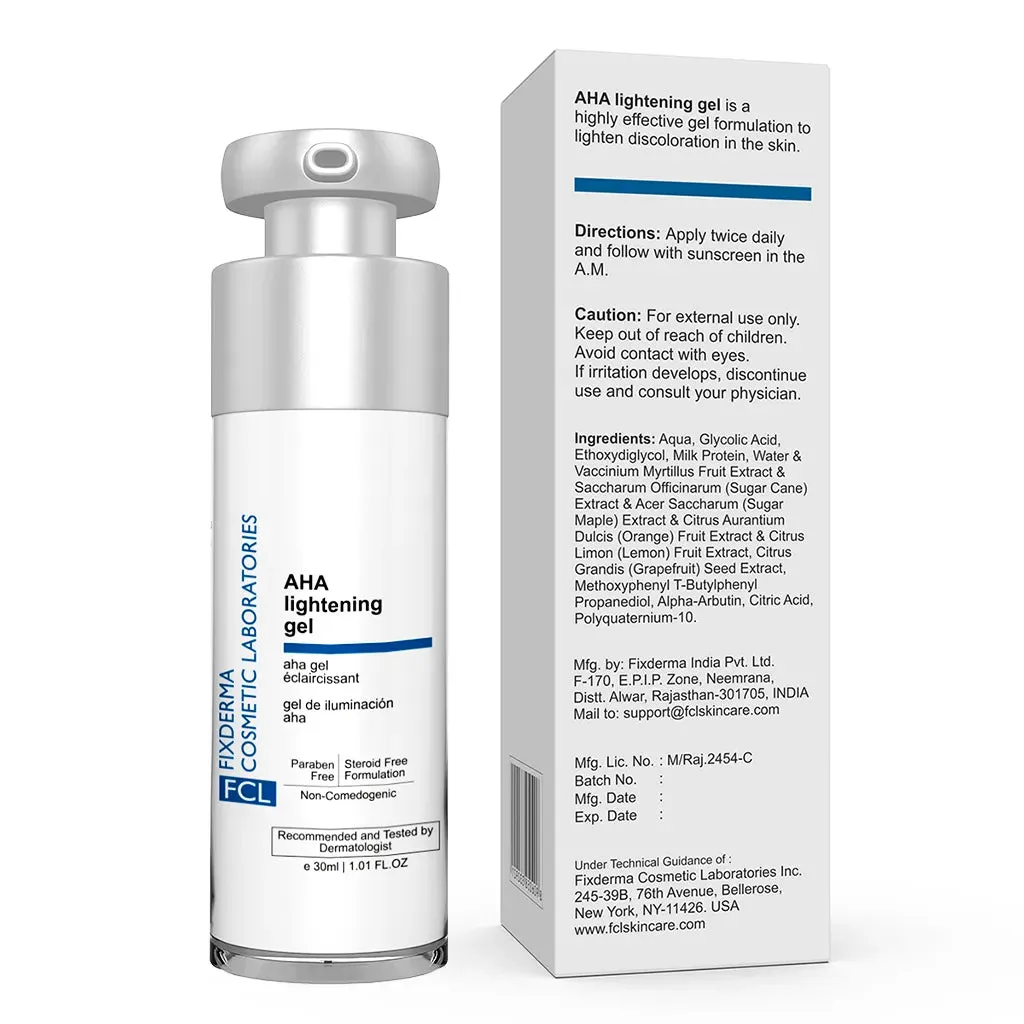 AHA Lightening Gel | Removes Dark spots, Dead cells, Melasma
