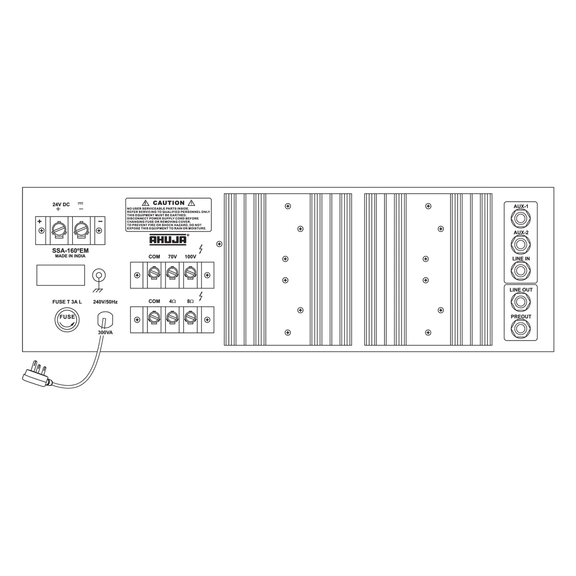 Ahuja SSA160EM Medium Wattage PA Mixer Amplifier