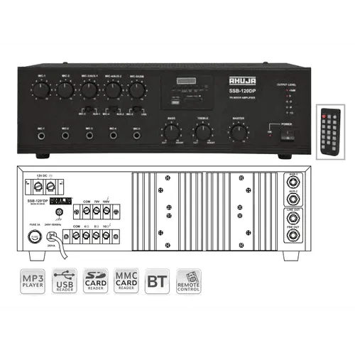 Ahuja SSB120DP Medium Wattage PA Mixer Amplifier