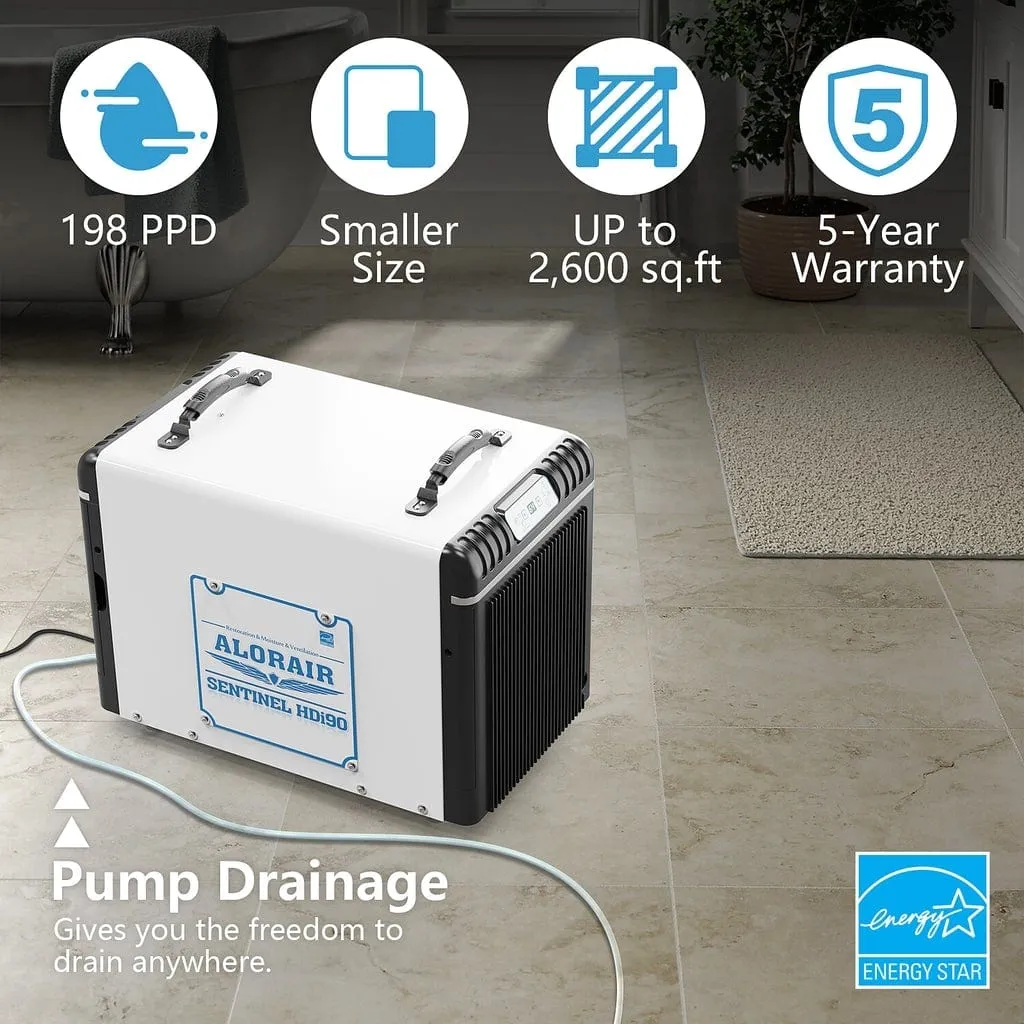 Alorair HDi90 - Basement/Crawlspace Dehumidifiers 198 PPD (Saturation) - Sentinel HDi90
