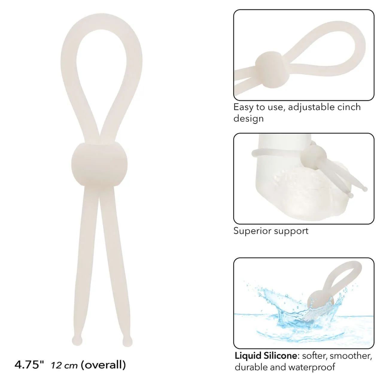 Alpha Liquid Silicone Lasso - Natural | Adjustable Premium Enhancer