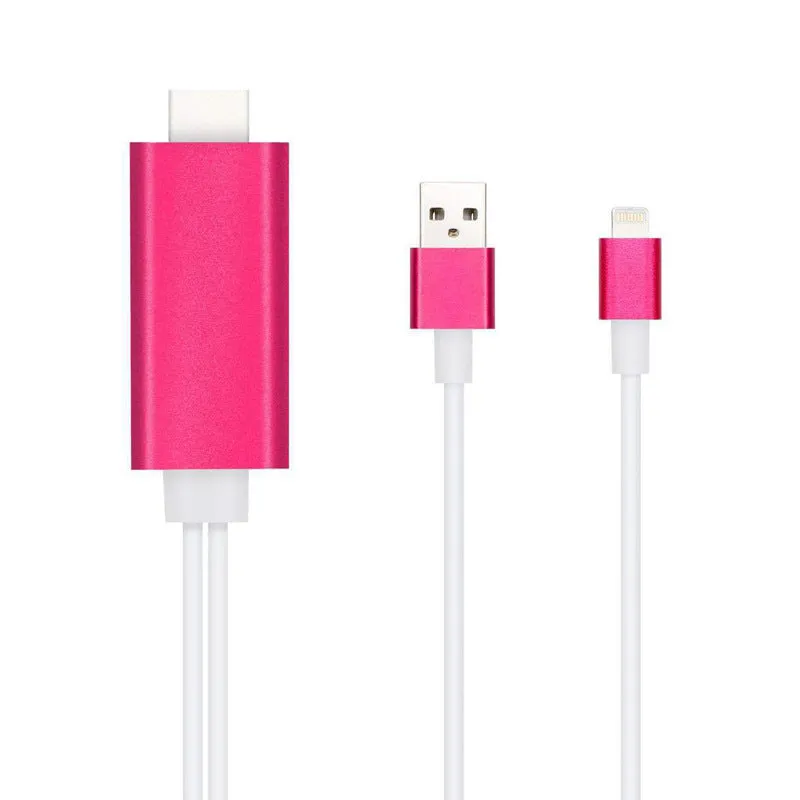 Althemax® 2M iPhone LIGHTNING CONNECT TO HDMI TV AV Cable Adapter For Apple iPhone 7 Plus