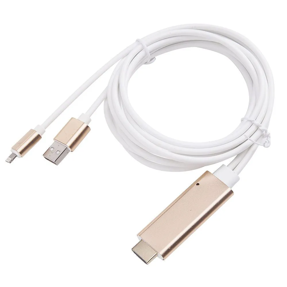 Althemax® 2M iPhone LIGHTNING CONNECT TO HDMI TV AV Cable Adapter For Apple iPhone 7 Plus
