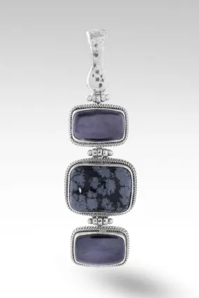 Be Content Pendant™ in Snowflake Obsidian