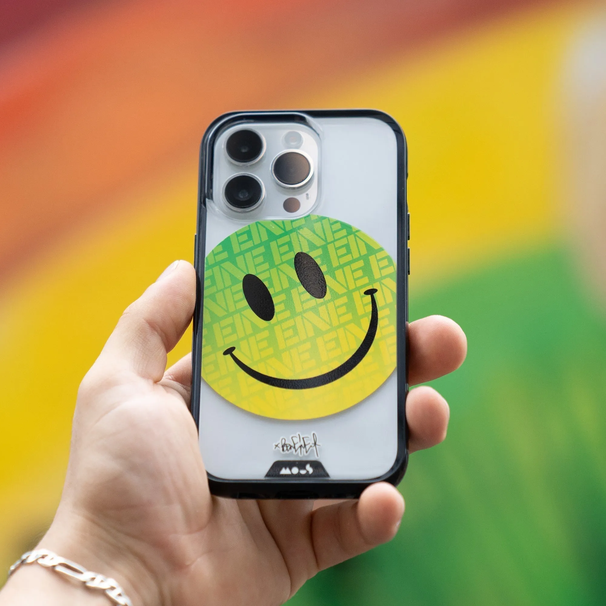 Ben Eine Green Smiley MagSafe® Compatible Phone Case - Clarity 2.0