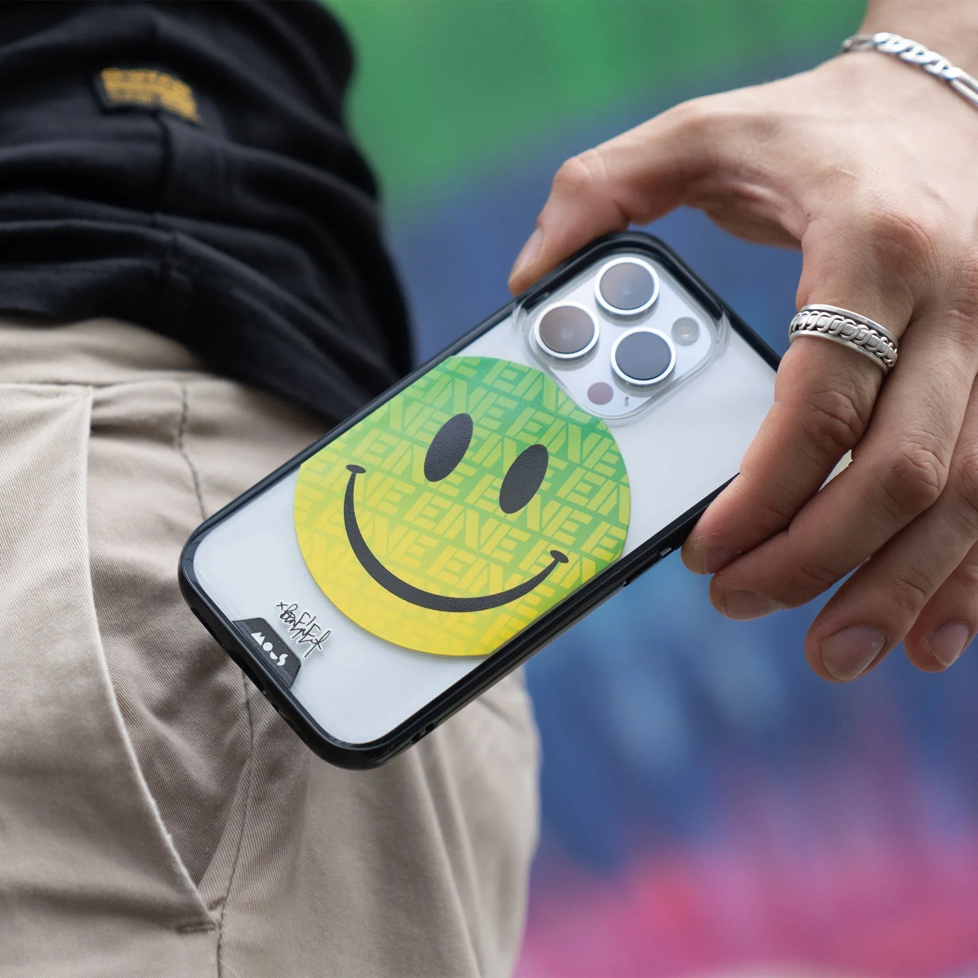 Ben Eine Green Smiley MagSafe® Compatible Phone Case - Clarity 2.0
