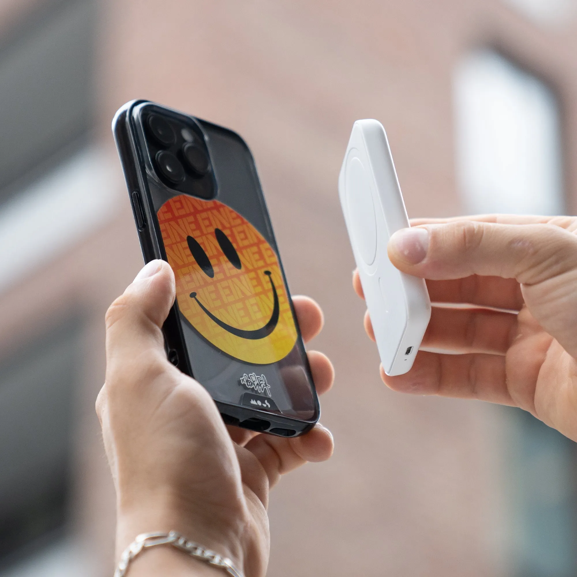 Ben Eine Orange Smiley MagSafe® Compatible Phone Case - Clarity 2.0
