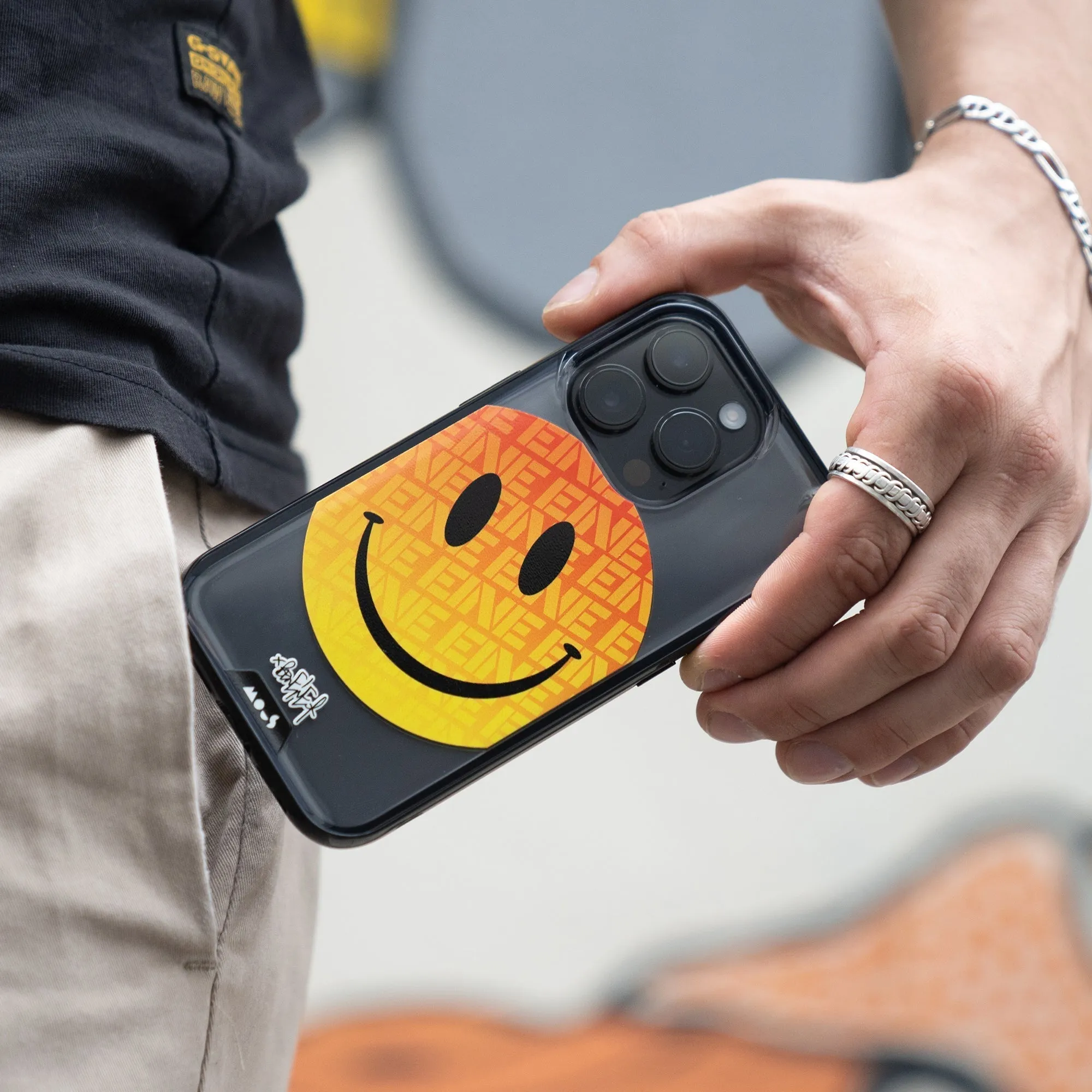 Ben Eine Orange Smiley Printed Phone Case - Clarity