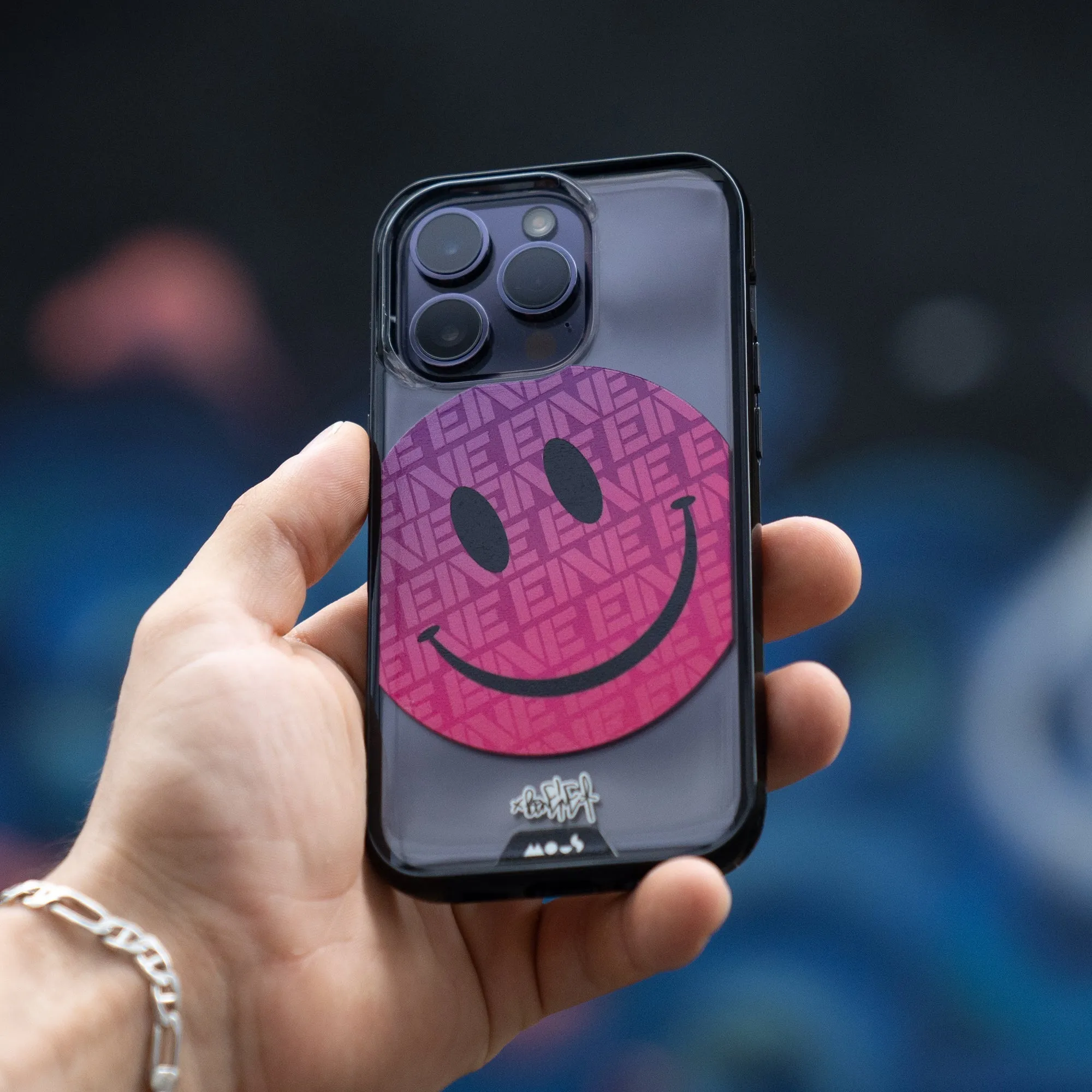 Ben Eine Pink Smiley MagSafe® Compatible Phone Case - Clarity 2.0