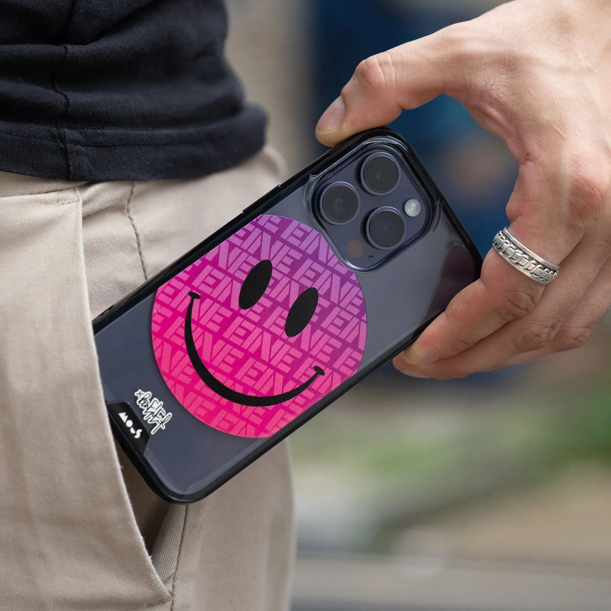 Ben Eine Pink Smiley MagSafe® Compatible Phone Case - Clarity 2.0