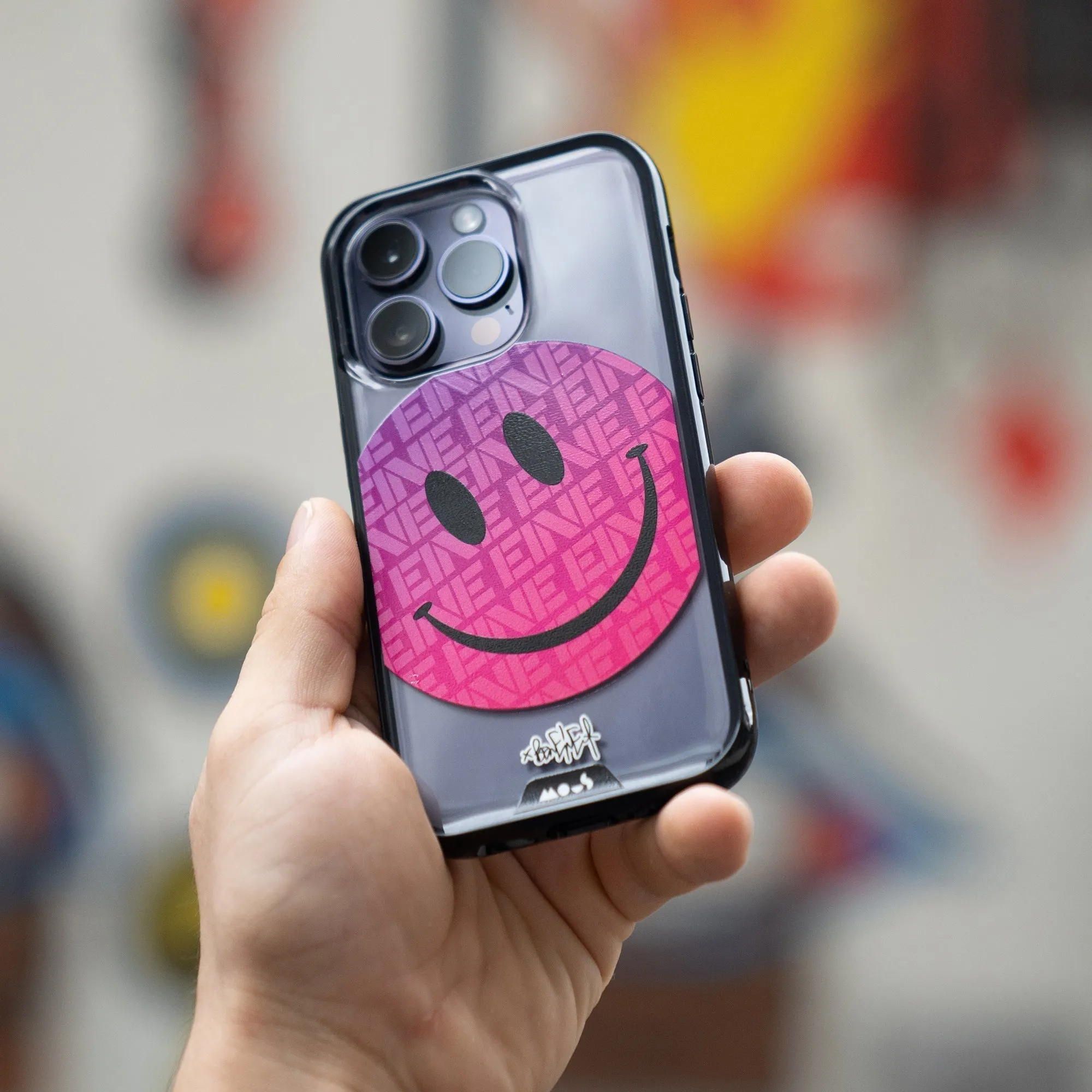 Ben Eine Pink Smiley Printed Phone Case - Clarity