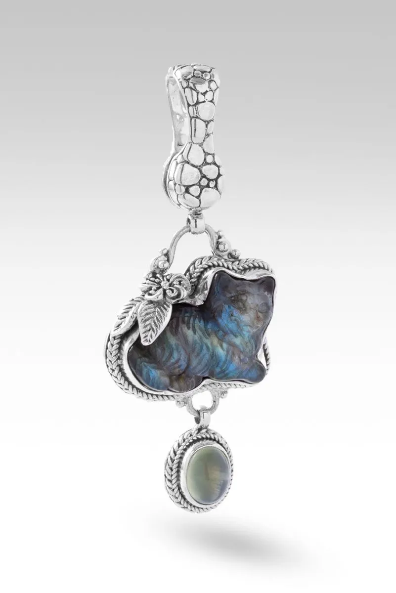 Boo Boo Kitty Pendant™  in Labradorite & Black Stone Doublet