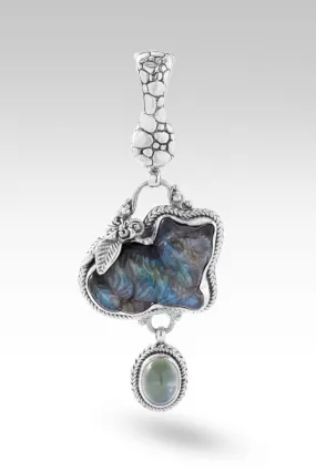 Boo Boo Kitty Pendant™  in Labradorite & Black Stone Doublet