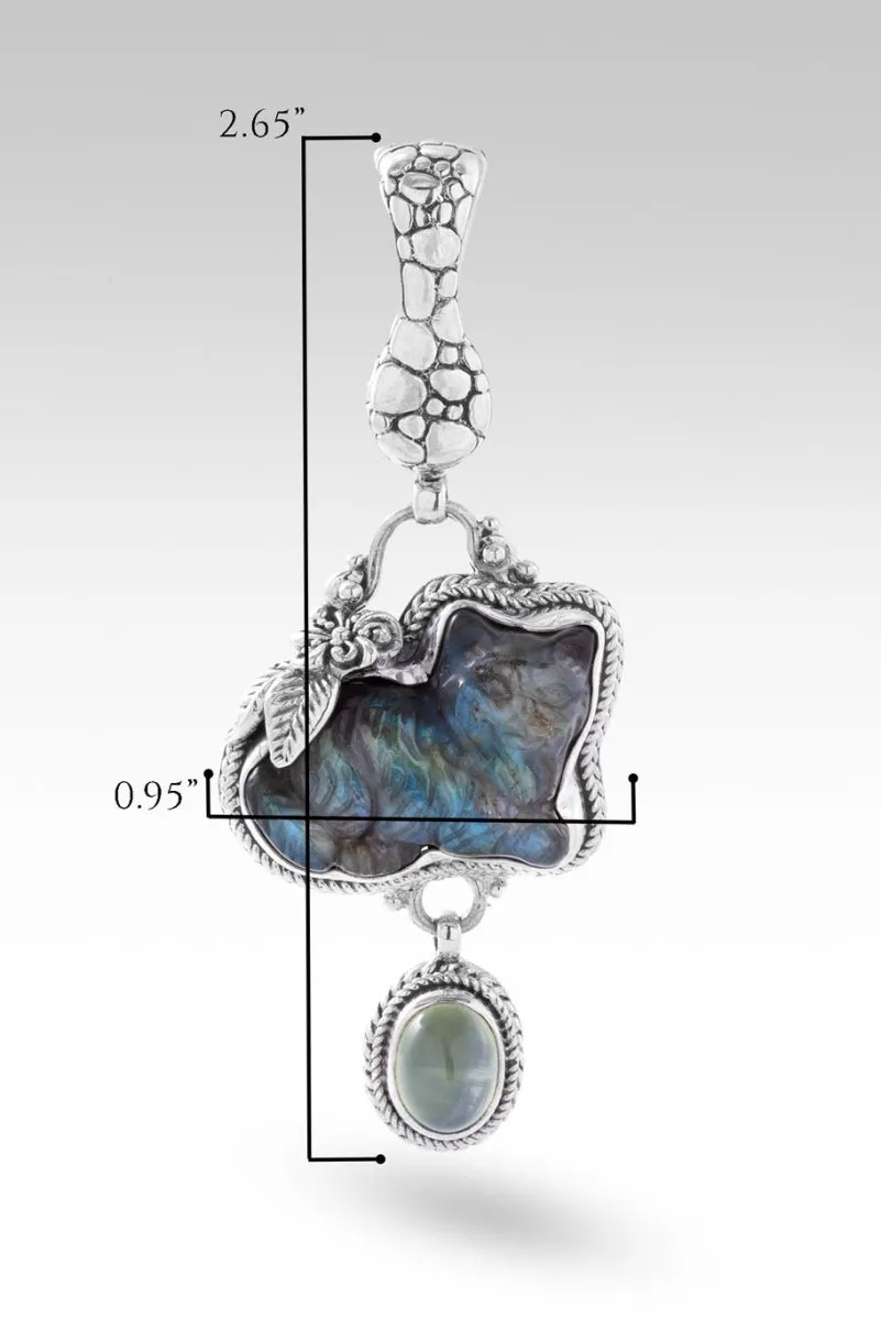 Boo Boo Kitty Pendant™  in Labradorite & Black Stone Doublet