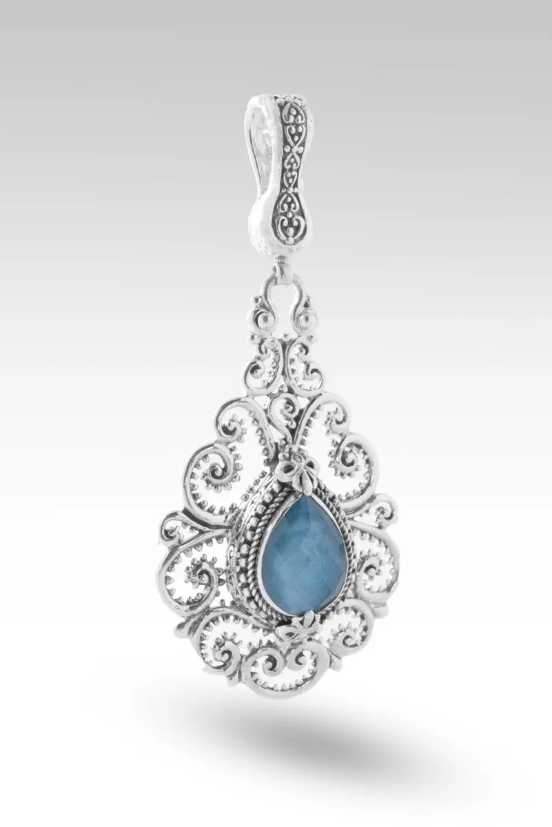 Bring About Peace Pendant™ in Blue Quartz Mother of Pearl Triplet
