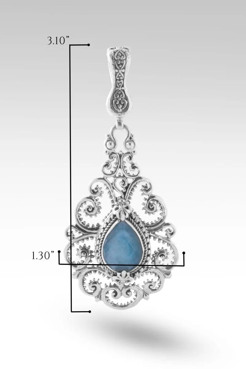 Bring About Peace Pendant™ in Blue Quartz Mother of Pearl Triplet