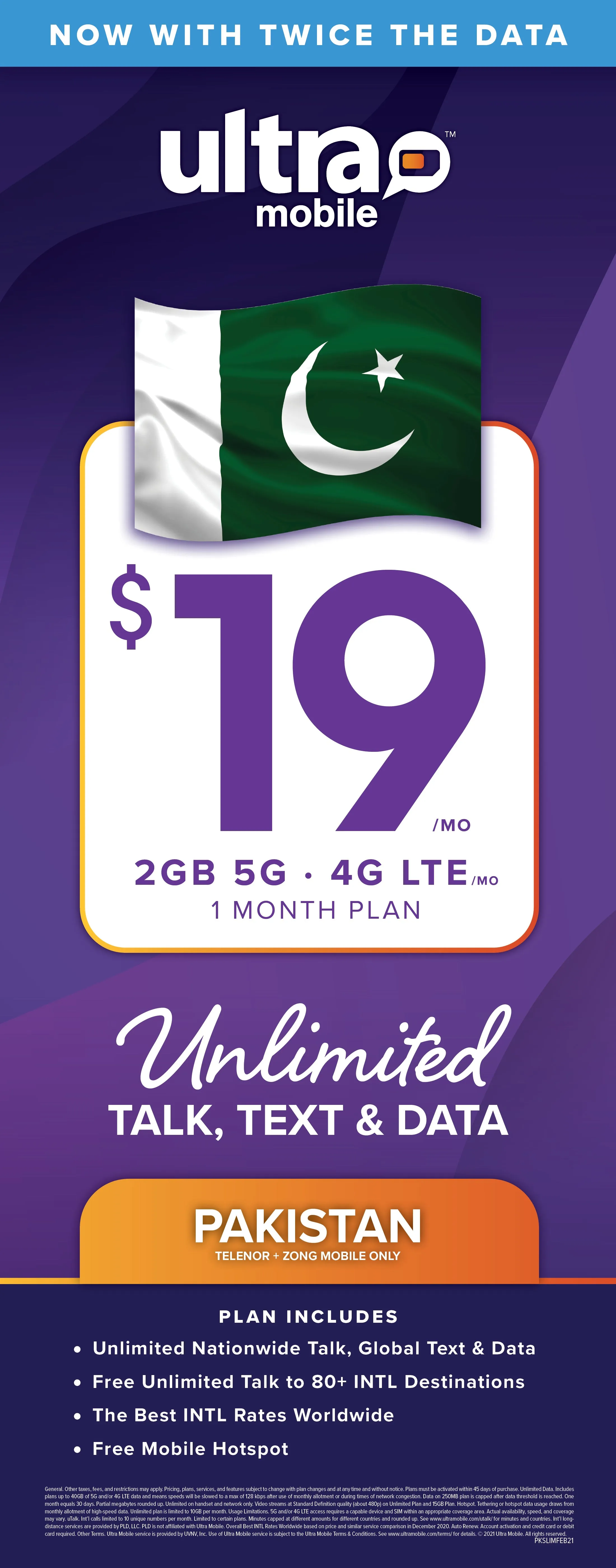 BYOP = Ultra Mobile 1 Year $240 Talk & Text, 2GB Web   Sim Kit   New Number