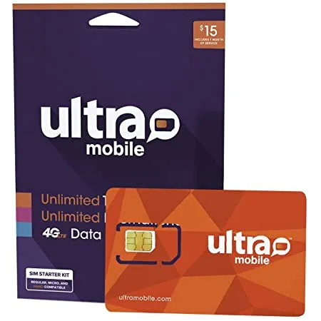 BYOP = Ultra Mobile 1 Year $300 Talk & Text, 3GB Web   Sim Kit   New Number