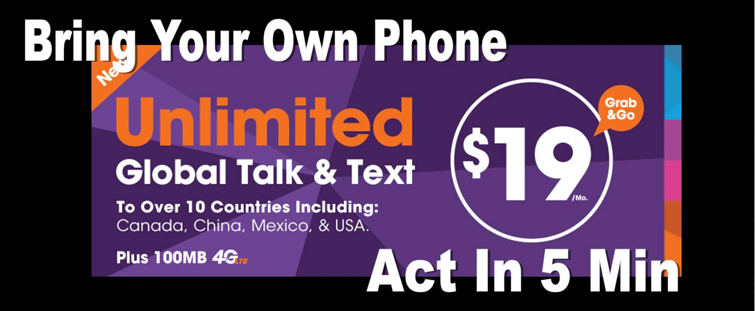 BYOP = Ultra Mobile $19 Talk & Text ,2GB Plan & Sim Kit