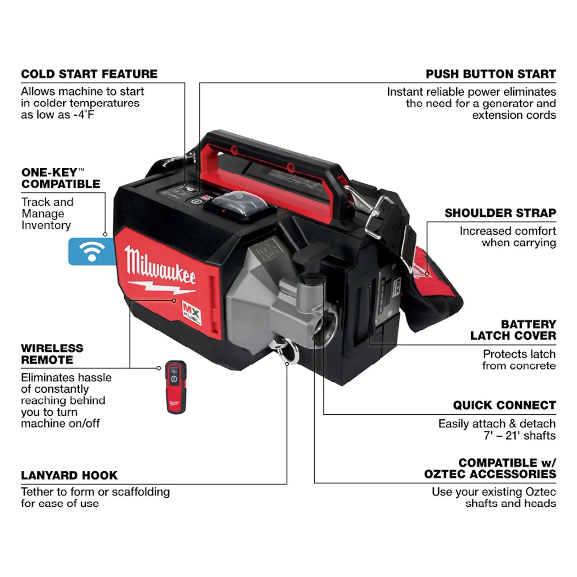 Concrete Vibrator Kit - Milwaukee MX FUEL™ Concrete Vibrator Kit, MXF370-2XC