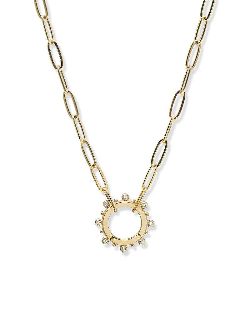 Dew Drop Marine Diamond Story Catcher with Oval Chain