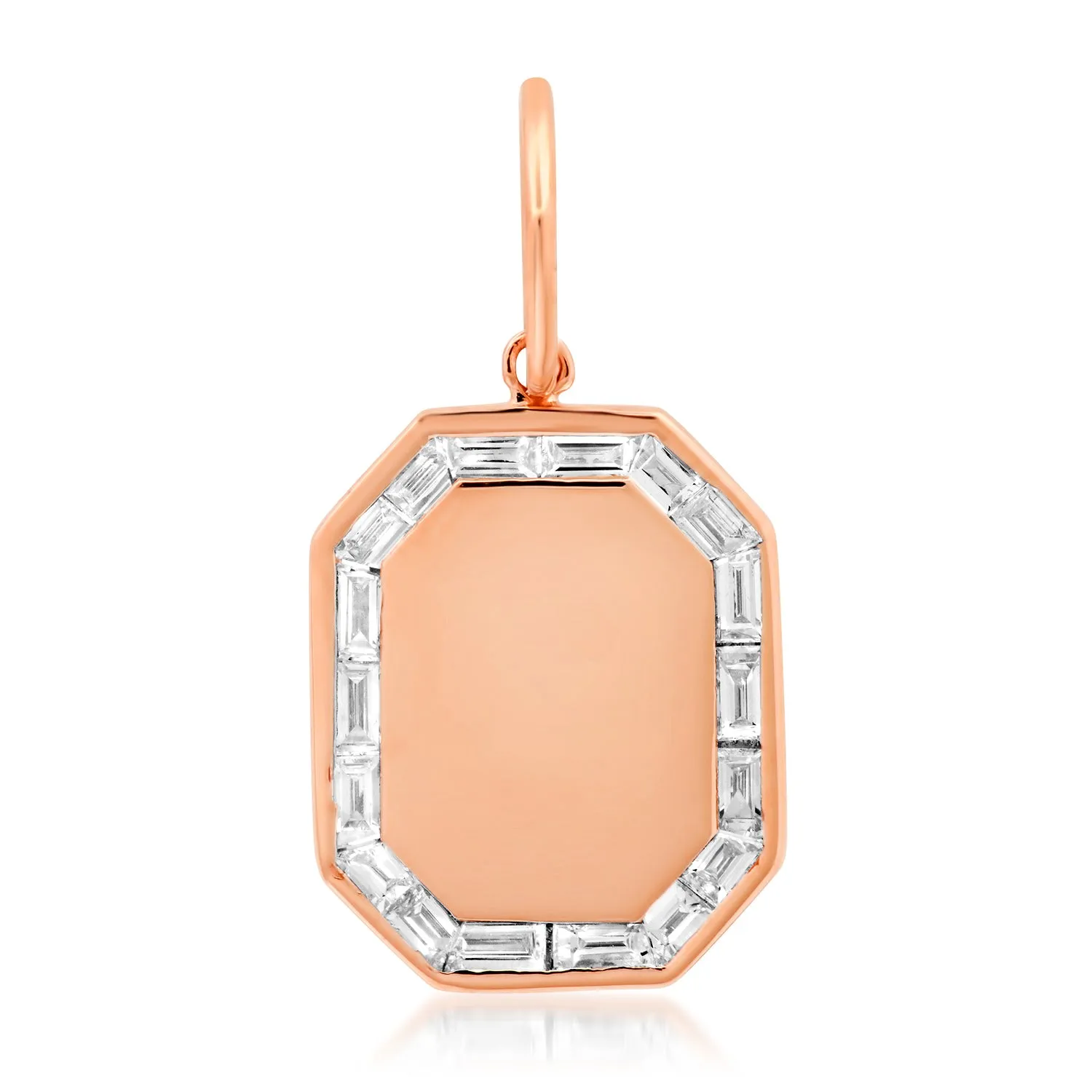 Diamond Baguette Octagon Tablet Charm