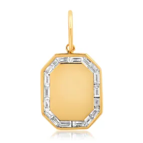 Diamond Baguette Octagon Tablet Charm