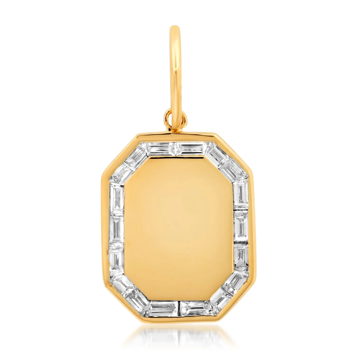 Diamond Baguette Octagon Tablet Charm
