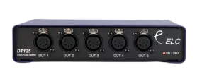 ELC DT125FI DMX Splitter 1x DMX In 5x DMX Out 5-Pin XLR Isolated