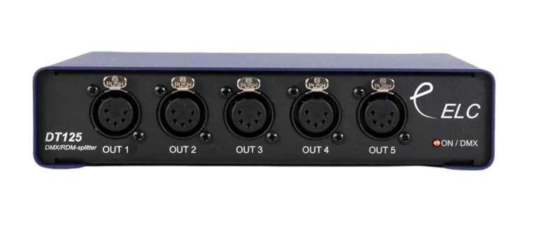 ELC DT125FI DMX Splitter 1x DMX In 5x DMX Out 5-Pin XLR Isolated