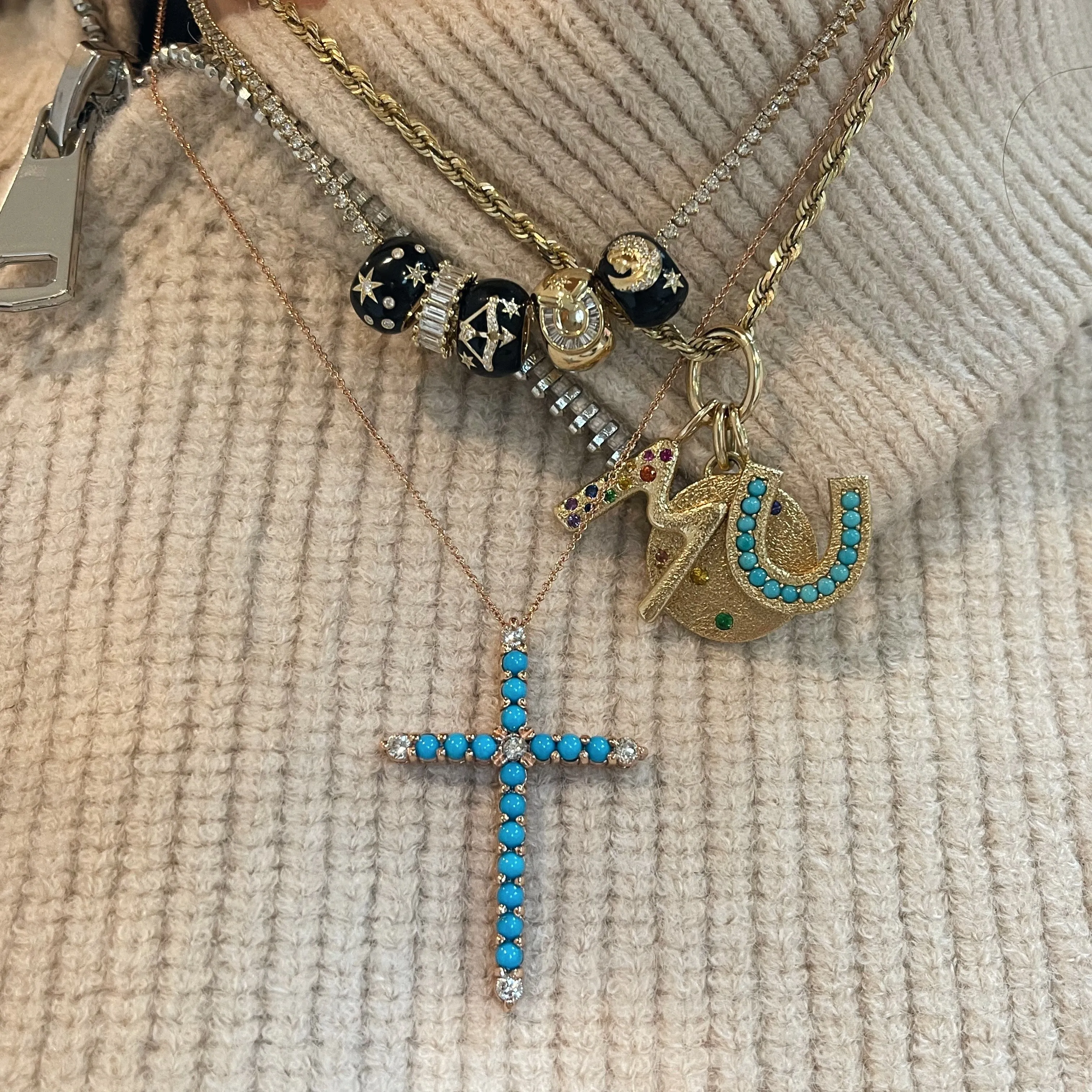 Felicity Gemstone Horseshoe Charm