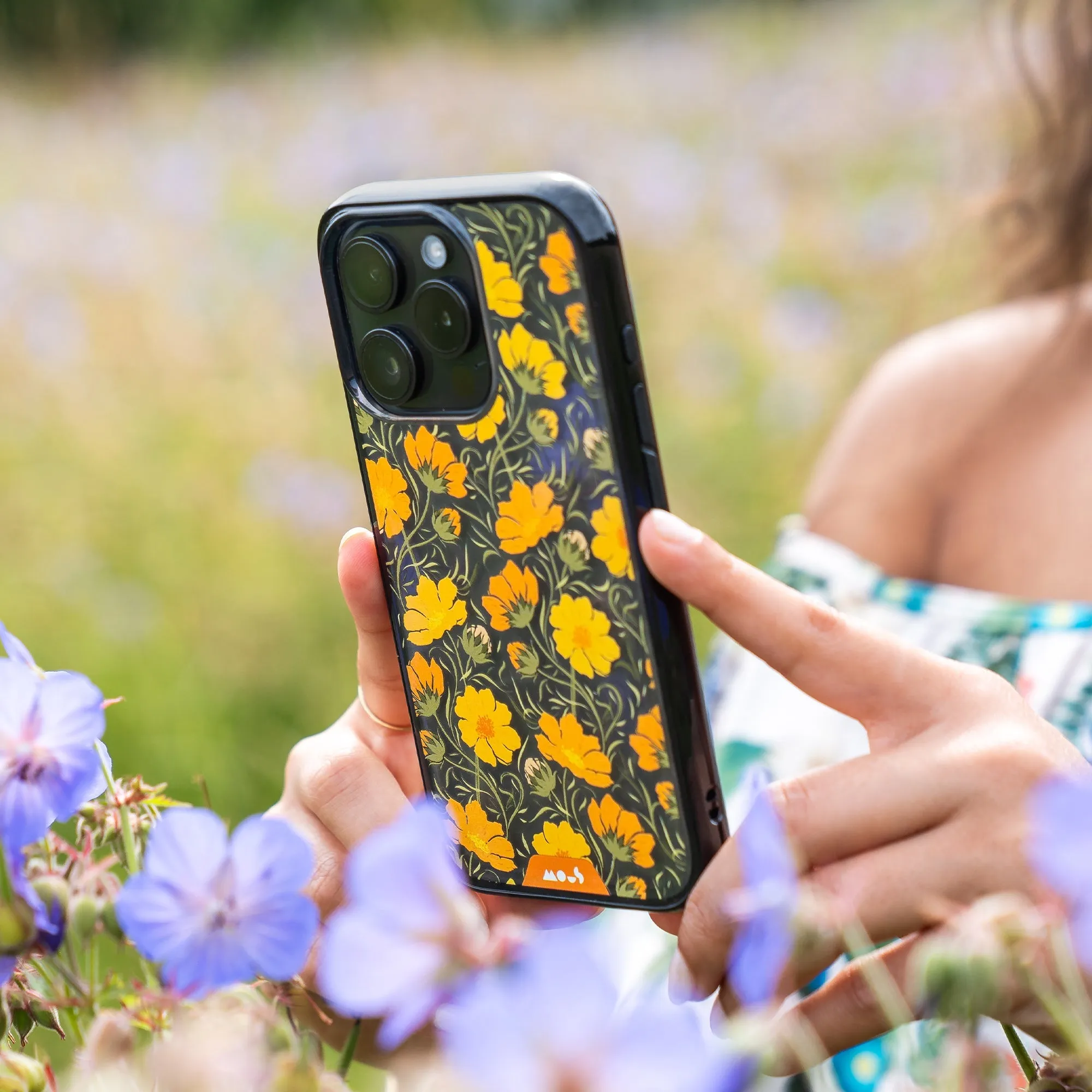 Flowers Printed Phone Case – Cosmos Orange - Clarity