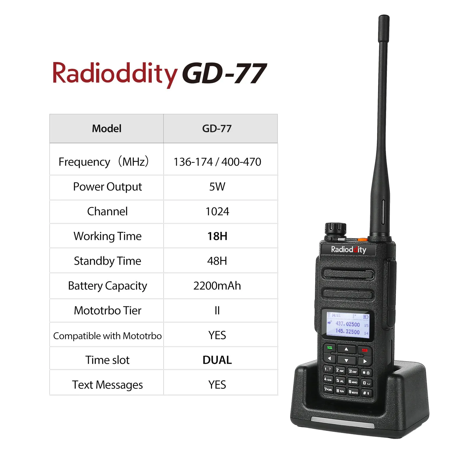GD-77 DMR  Programming Cable   Extra Battery [DISCONTINUED]