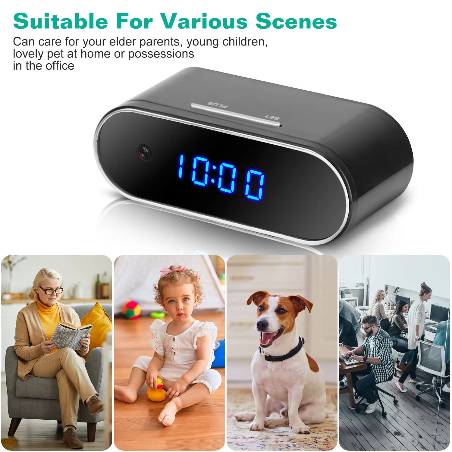 HD 1080P Wi-Fi Alarm Clock Camera