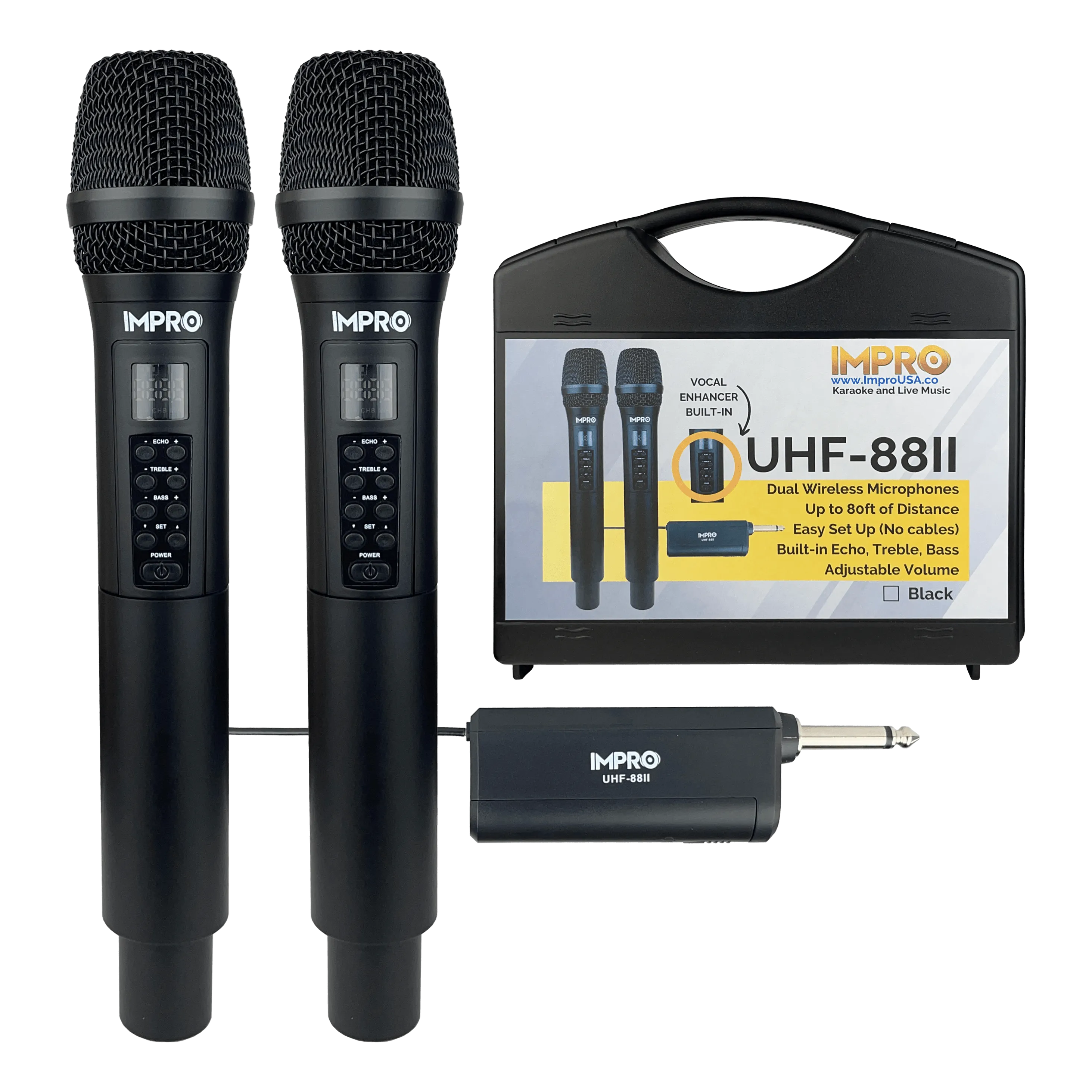ImPro UHF-88II Professional UHF Wireless Microphones with Case