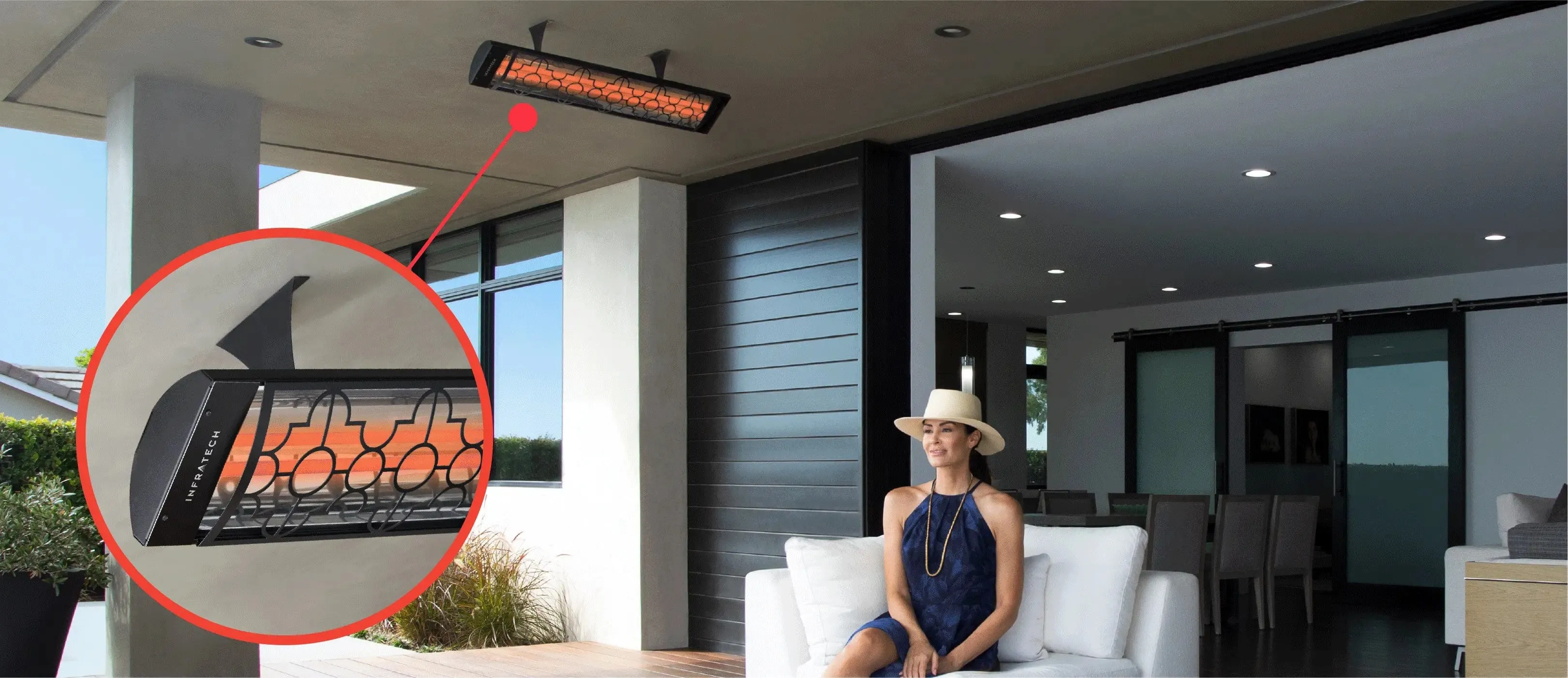 Infratech C-4024 61.25-inch All-Weather Single Element Heater with Mediterranean Fascia - 240V