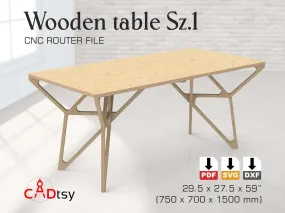 Modern Wooden Table/Desk DXF/SVG CNC Router Cutting Files. 1500x700xH750