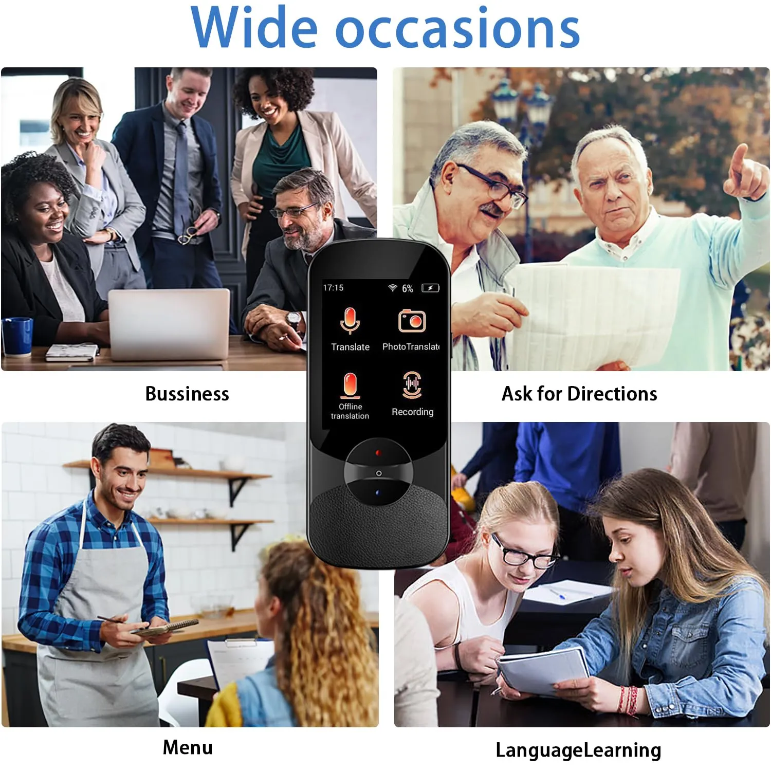 MUGORO Portable Language Translator Device,Two-Way Smart Voice and Photo Translator in Real Time,Supports 106 Languages,Up to 180H Standby,Ideal for Business and Travel