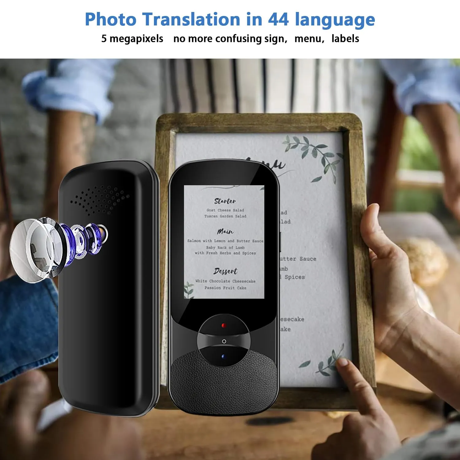 MUGORO Portable Language Translator Device,Two-Way Smart Voice and Photo Translator in Real Time,Supports 106 Languages,Up to 180H Standby,Ideal for Business and Travel